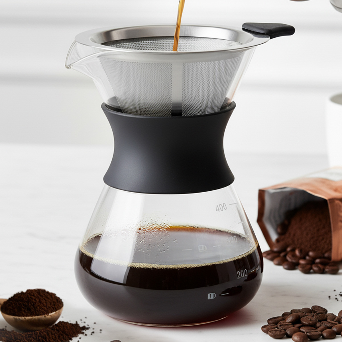 Coffee Equipment Pour Over - Leeseph Cam Üzerinden Dökülebilir Kahve Makinesi,