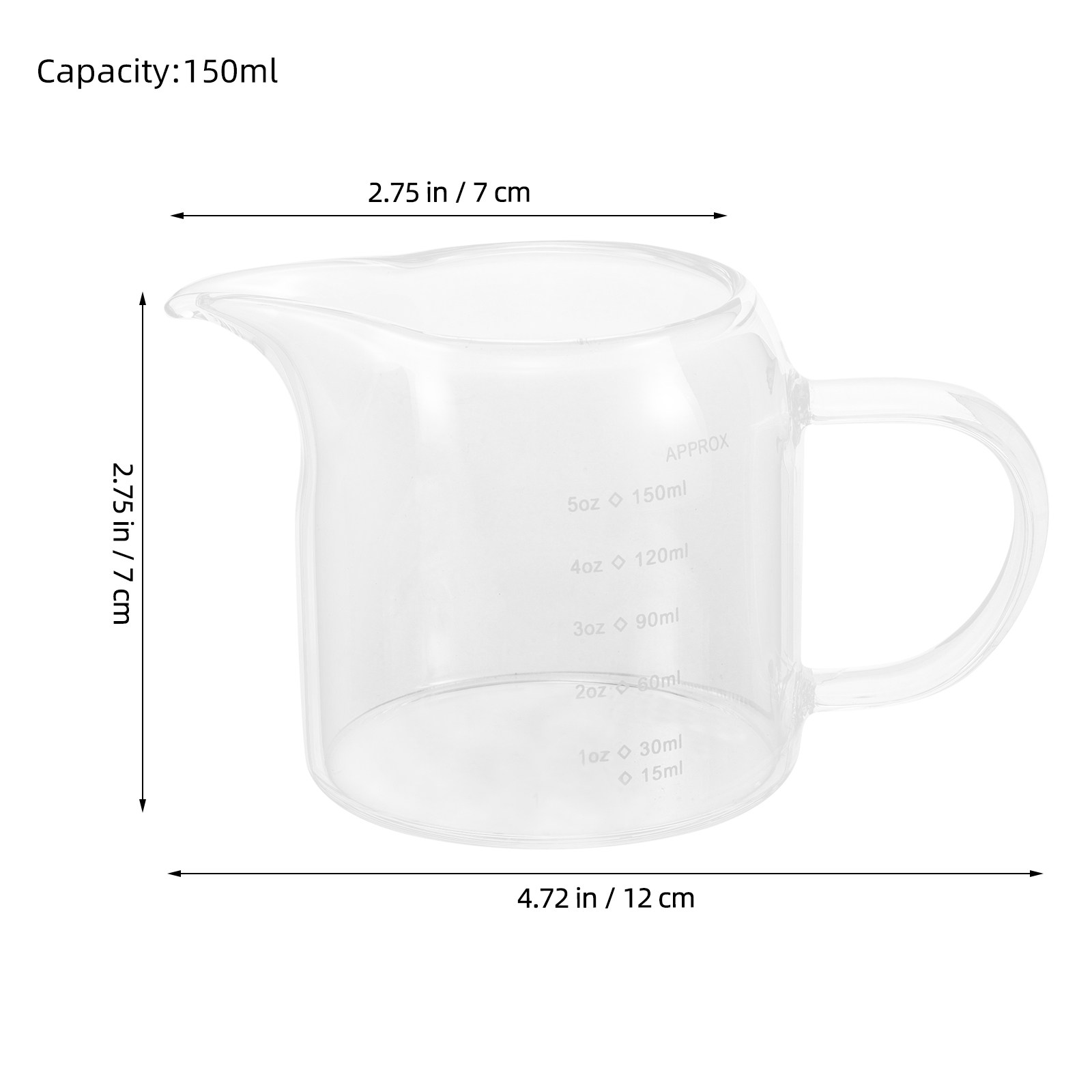 150 ml'lik (5 oz) Şeffaf, Ölçü - Espresso Shot Glass incelemesi ve fiyatı